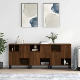 Sideboards 3 units oak brown plywood by vidaXL, Sideboards - Ref: Foro24-3190164, Price: 192,67 €, Discount: %