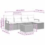 Conjunto de sofá de jardín con cojín 6 pcs Gris Poliratán