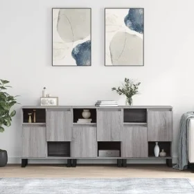 Sideboards 3 units gray Sonoma plywood by vidaXL, Sideboards - Ref: Foro24-3190163, Price: 198,60 €, Discount: %