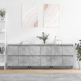 Sideboards 3 units concrete gray plywood by vidaXL, Sideboards - Ref: Foro24-3190193, Price: 190,60 €, Discount: %