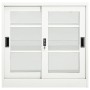 Armario con puerta corredera acero blanco 90x40x90 cm