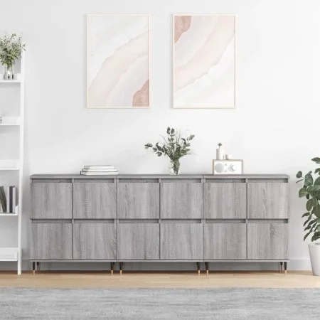3 Stück Sideboards Sperrholz Sonoma grau von vidaXL, Sideboards - Ref: Foro24-3190195, Preis: 191,83 €, Rabatt: %