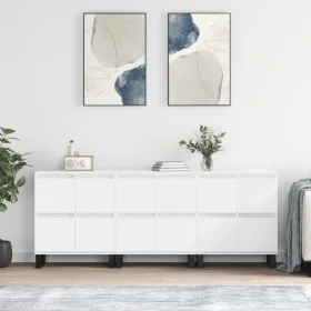 3 white plywood sideboards by vidaXL, Sideboards - Ref: Foro24-3190205, Price: 209,97 €, Discount: %
