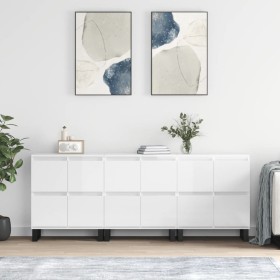 Display cabinets 3 units plywood white gloss by vidaXL, Sideboards - Ref: Foro24-3190207, Price: 282,46 €, Discount: %