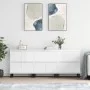 Display cabinets 3 units plywood white gloss by vidaXL, Sideboards - Ref: Foro24-3190207, Price: 278,11 €, Discount: %