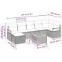 Conjunto de sofá de jardín con cojín 8 pcs Beige Poliratán