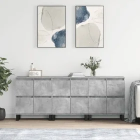 Aparadores 3 uds madera contrachapada gris hormigón by vidaXL, Sideboards - Ref: Foro24-3190209, Price: 232,20 €, Discount: %