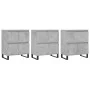 Aparadores 3 uds madera contrachapada gris hormigón by vidaXL, Sideboards - Ref: Foro24-3190209, Price: 232,20 €, Discount: %