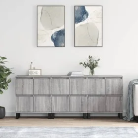 Aparadores 3 uds madera contrachapada gris Sonoma de vidaXL, Aparadores - Ref: Foro24-3190211, Precio: 224,84 €, Descuento: %