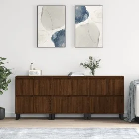 Sideboards 3 units oak brown plywood by vidaXL, Sideboards - Ref: Foro24-3190212, Price: 260,03 €, Discount: %