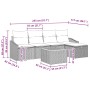 Conjunto de sofá de jardín con cojín 6 pcs Gris Poliratán