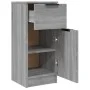 Sonoma graues Sperrholz-Sideboard 30x30x70 cm von vidaXL, Sideboards - Ref: Foro24-817002, Preis: 52,36 €, Rabatt: %