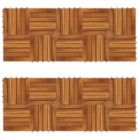 Baldosa de terraza patrón vertical 20 uds madera acacia 30x30cm
