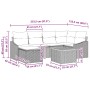 Conjunto de sofá de jardín con cojín 7 pcs Gris Poliratán