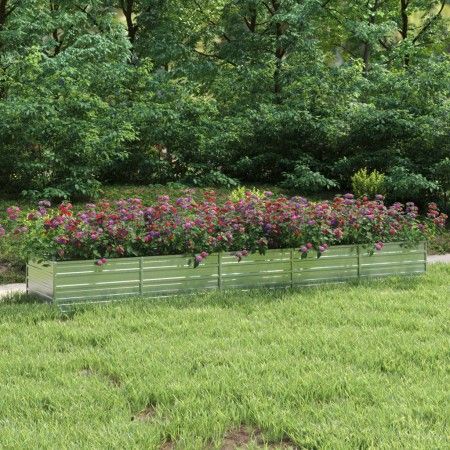 Arriate de acero galvanizado plateado 400x80x45 cm de vidaXL, Maceteros y jardineras - Ref: Foro24-316899, Precio: 84,05 €, D...