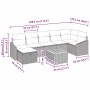 Conjunto de sofá de jardín con cojín 8 pcs Beige Poliratán