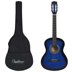 Guitarra clásica para principiantes con funda azul 3/4 36"