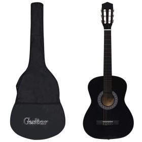 Guitarra clásica para principiantes con funda negro 3/4 36"