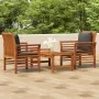 3-teiliges Gartenmöbel-Set mit Kissen aus Akazienholz von vidaXL, Gartensets - Ref: Foro24-3120462, Preis: 298,74 €, Rabatt: %