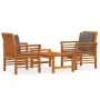 3-piece garden furniture set with acacia wood cushions by vidaXL, Garden sets - Ref: Foro24-3120462, Price: 298,74 €, Discoun...