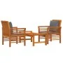 3-piece garden furniture set with acacia wood cushions by vidaXL, Garden sets - Ref: Foro24-3120462, Price: 298,74 €, Discoun...
