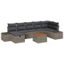Conjunto de sofá de jardín con cojín 8 pcs Gris Poliratán