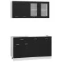 Kitchen furniture set 4 pieces black engineered wood by vidaXL, Kitchen cabinets - Ref: Foro24-3067656, Price: 258,31 €, Disc...
