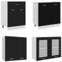Kitchen furniture set 4 pieces black engineered wood by vidaXL, Kitchen cabinets - Ref: Foro24-3067656, Price: 258,31 €, Disc...