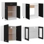 Küchenmöbelset 4-teilig aus schwarzem Holzwerkstoff von vidaXL, Küchenschränke - Ref: Foro24-3067656, Preis: 258,79 €, Rabatt: %