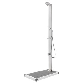 Garden shower with gray base 225 cm stainless steel by vidaXL, Pool and spa accessories - Ref: Foro24-3070782, Price: 284,20 ...