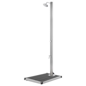 Garden shower with gray base 220 cm stainless steel by vidaXL, Pool and spa accessories - Ref: Foro24-3070783, Price: 337,83 ...