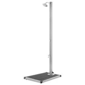 Garden shower with gray base 220 cm stainless steel by vidaXL, Pool and spa accessories - Ref: Foro24-3070783, Price: 331,16 ...