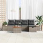 Conjunto de sofá de jardín con cojín 6 pcs Gris Poliratán