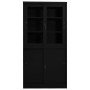 Armario de oficina con puerta corredera acero negro 90x40x180cm en Taquillas y armarios de almacenamiento | Comprar online en Fo