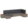 Conjunto de sofá de jardín con cojín 7 pcs Gris Poliratán