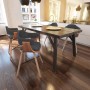 Sillas de comedor 4 unidades madera curvada y tela gris oscuro