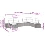 Conjunto de sofá de jardín con cojín 8 pcs Negro Poliratán