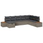 Conjunto de sofá de jardín con cojín 8 pcs Gris Poliratán