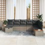 Conjunto de sofá de jardín con cojín 8 pcs Gris Poliratán