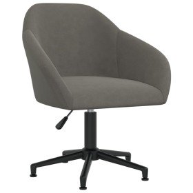 Silla de oficina giratoria de terciopelo gris oscuro