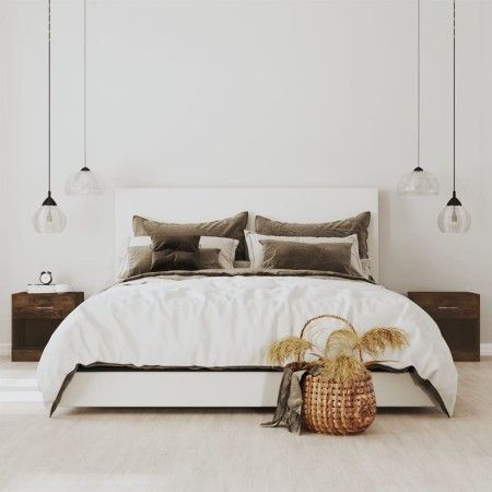 Nachttische 2 Stück mit Schublade in Raucheiche von vidaXL, Nachttische - Ref: Foro24-342586, Preis: 58,26 €, Rabatt: %