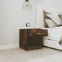 Nachttische 2 Stück mit Schublade in Raucheiche von vidaXL, Nachttische - Ref: Foro24-342586, Preis: 58,26 €, Rabatt: %