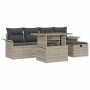 Conjunto de sofá de jardín con cojín 6 pcs Gris claro Poliratán