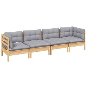 4-piece garden furniture set with solid pine wood cushions by vidaXL, Garden sets - Ref: Foro24-3096147, Price: 302,34 €, Dis...
