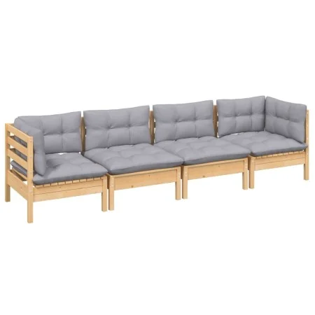 4-piece garden furniture set with solid pine wood cushions by vidaXL, Garden sets - Ref: Foro24-3096147, Price: 302,34 €, Dis...