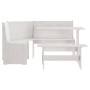 Juego muebles de jardín 3 pzas madera maciza pino blanco