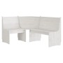 Juego muebles de jardín 3 pzas madera maciza pino blanco