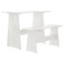 Juego muebles de jardín 3 pzas madera maciza pino blanco