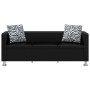 Conjunto de sofás de 2 y 3 plazas de cuero artificial negro