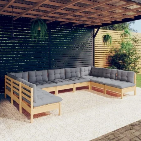 9-piece garden furniture set with solid pine wood cushions by vidaXL, Garden sets - Ref: Foro24-3097174, Price: 733,62 €, Dis...